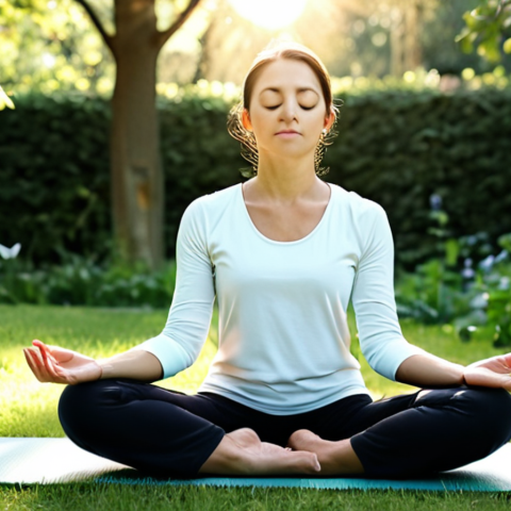 불교의 현대적 도전 - Mindfulness in Daily Life**

"A woman in a peaceful garden setting, fully clothed in modest, comfort...