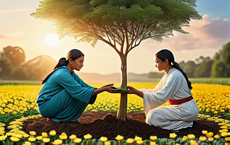 불교에서의 우주의 운행 - **Embracing the Flow of Impermanence:** A serene and contemplative scene showcasing the beauty of co...
