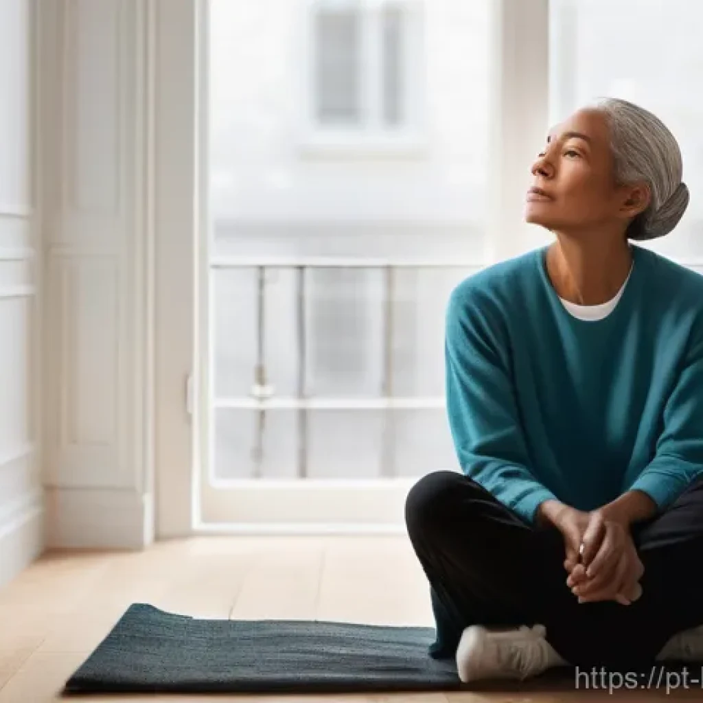 불교에서의 분노 다스리기 - **Prompt:** An adult person, of indeterminate gender, is seated calmly in a minimalist, sunlit room,...